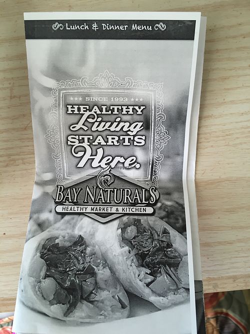 Menu page 1 at Bay Naturals Healthy Market & Kitchen in Myrtle Beach