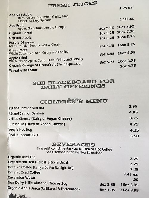 Menu pg 4 at Bay Naturals Healthy Market & Kitchen in Myrtle Beach