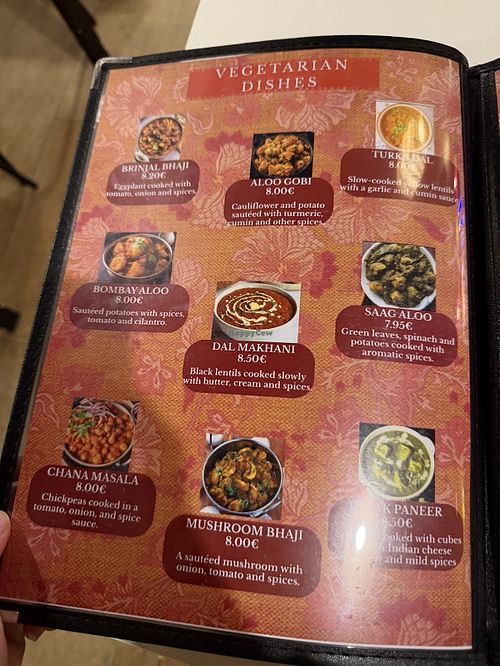 Veggie menu!  at Namaste India Tarifa - Indian Restaurant in Andalucia