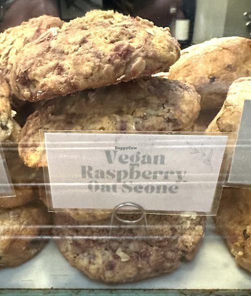 Vegan raspberry oat scone   at Olympia Coffee Roasting in Seattle