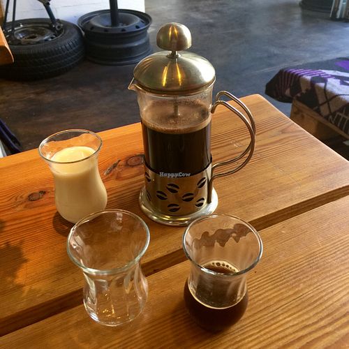 French press  at Chwast Food in Warsaw