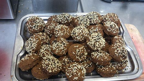 Traditional Lebanese falafels made of chickpea and broad bean. at Falafel Bejrut - Moliera in Warsaw