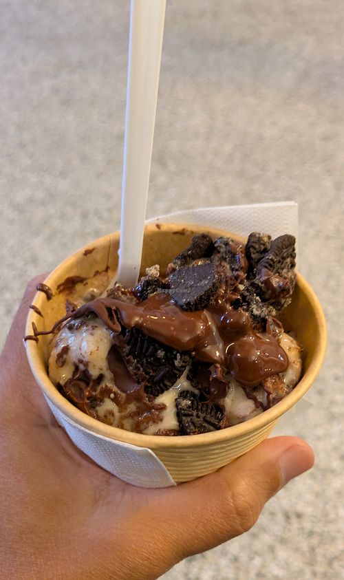 Vegan blizzard. Oat base with Oreo, peanut butter, and chocolate. at Délices de Joie Crèmerie et Epicerie in Quebec