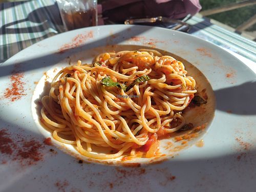 Spaghetti Napolitana at Restaurant Giardini in Mallorca