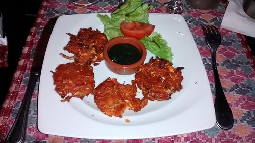 Fritters with a mint sauce at Le Yeti in Toulouse
