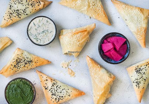 Almond Feta & Spinach Burekas from 'Cooking a Mediterranean Feast' class at Roni's Kitchen in Calgary