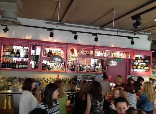 cocktail bar area  at Las Iguanas in Newcastle Upon Tyne