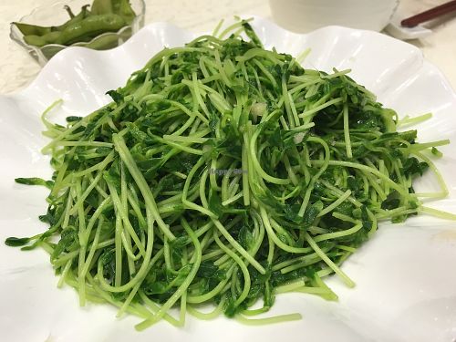 Sweet Pea Leaves Fried w/ Ginger at Gaia Veggie Shop - Wong Tai SIn in Kowloon
