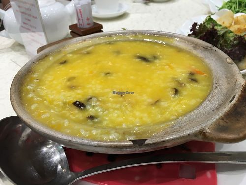 Pumpkin & Mixed Fungi Congee at Gaia Veggie Shop - Wong Tai SIn in Kowloon