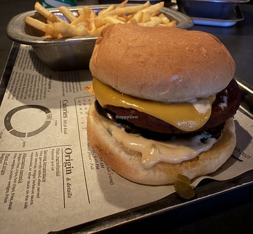 Vegan 2 pac burger with fries  at 2Guys  in Reykjavik