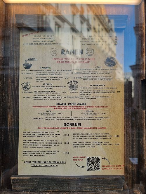 Menu at Gaijin Ramen Lab in Paris