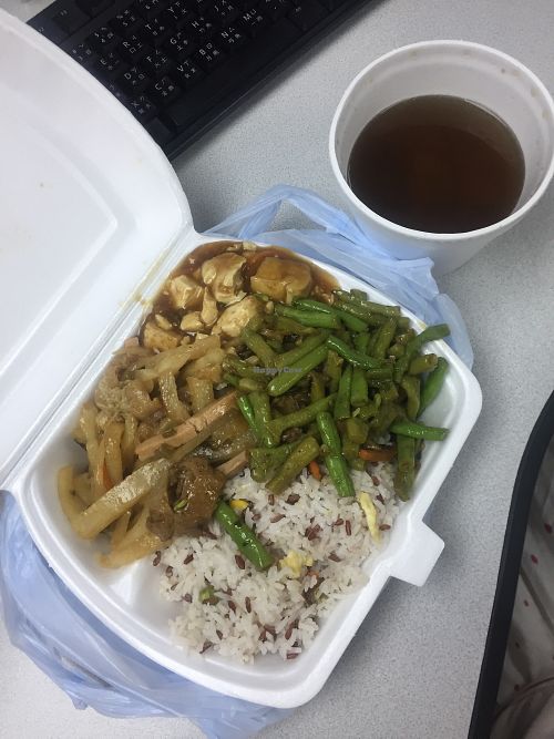 Lunch set with soup at Affinity Vegetarian in Kowloon