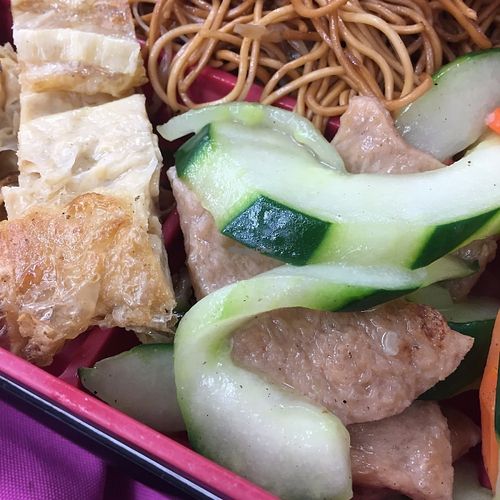 Cucumber with veg meat at Chai Chi Bo in New Territories