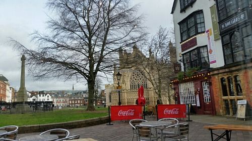 View to Exeter Cathedral from the Plant Cafe at The Plant Cafe in Exeter