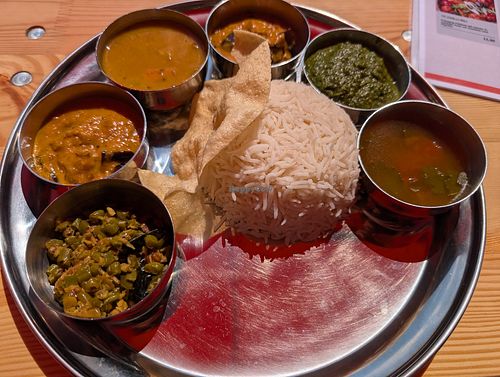 Business Lunch Thali (vegan version - ask for it) at Vinayaka Bhavan - Indian Restaurant in Berlin