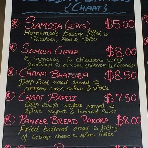 menu at Manny's Cafe in Shepparton