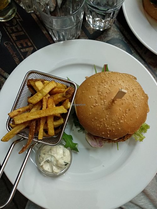 Vegan burger at Refresh Restaurant - Re Fresh in Bratislava