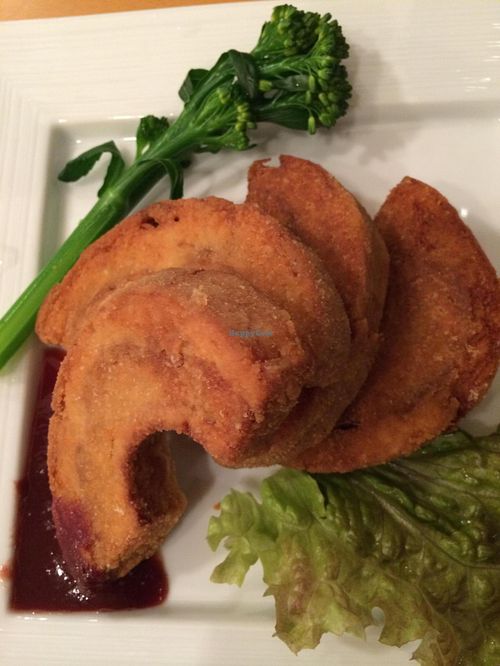 Gluten 'kuruma-fu' cutlet at Nagisa Warms in Otsu