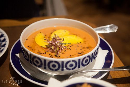 gazpacho at Flax & Kale - Placa Castella in Barcelona