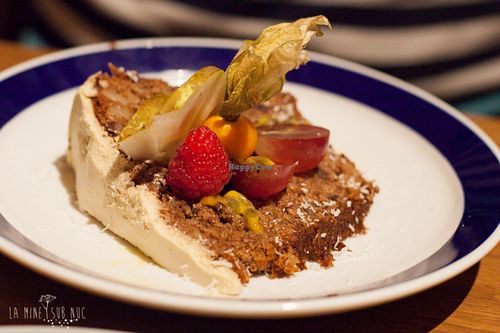 Fruit carrot cake, a bit dry but not bad. at Flax & Kale - Placa Castella in Barcelona