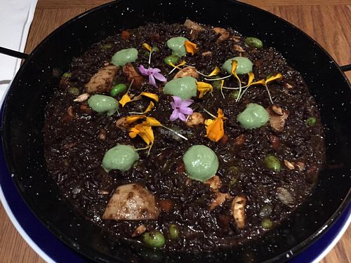 black rice dish at Flax & Kale - Placa Castella in Barcelona