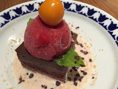 raw vegan brownie  at Flax & Kale - Placa Castella in Barcelona