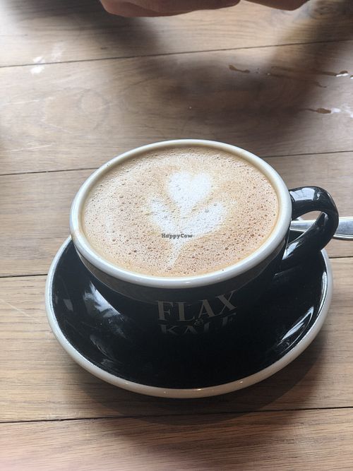 Flax and Kake cappuccino  at Flax & Kale - Placa Castella in Barcelona