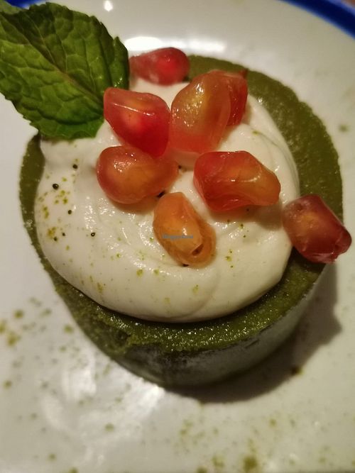 Matcha cake  at Flax & Kale - Placa Castella in Barcelona