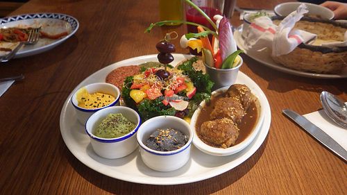Healthy Mezze Platter (vg) at Flax & Kale - Placa Castella in Barcelona