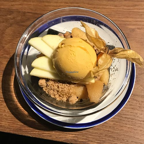 apple crumble  at Flax & Kale - Placa Castella in Barcelona