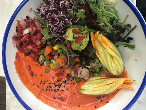 Zucchini blossom salad  at Flax & Kale - Placa Castella in Barcelona