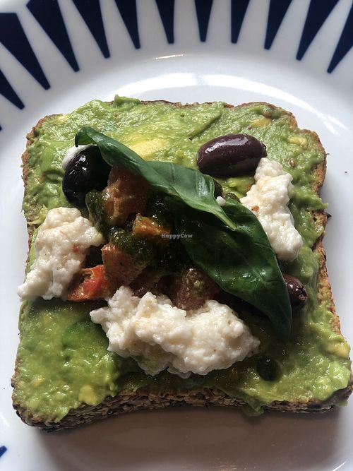 Mediterranean Avocado Toast  at Flax & Kale - Placa Castella in Barcelona