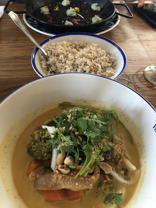Curry and black rice at Flax & Kale - Placa Castella in Barcelona