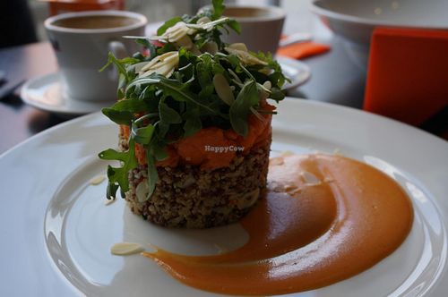 Quinoa tower (Vegan). at Green Pumpkin in Riga