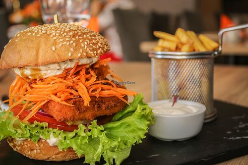 tofu burger at Green Pumpkin in Riga