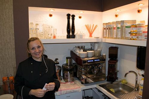 The chef/owner of the Fat Pumpkin. at Green Pumpkin in Riga