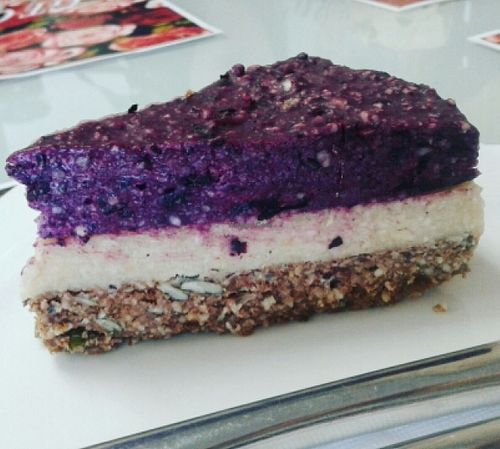 Raw Vegan Cheesecake  at GT Organics Cafe in Christchurch