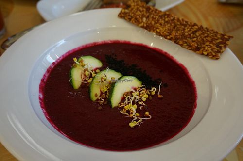Beetroot soup (Vegan).  at The Beginnings - TC Spice in Riga