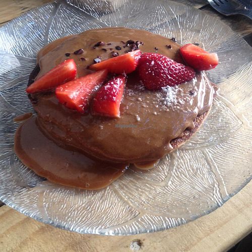 Oatmeal Chia Pancakes  at The Juice House in Barcelona