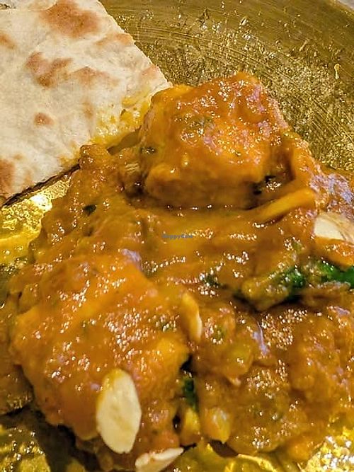 Vegan chilli garlic curry with mock chicken at Urban Tadka in Worthing