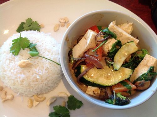 Thai Red Curry with Tofu at The Crabapple Cafe in Brackendale
