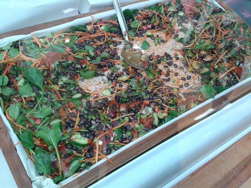 Bean salad in salad bar at Huckelberry Cafe in Auckland