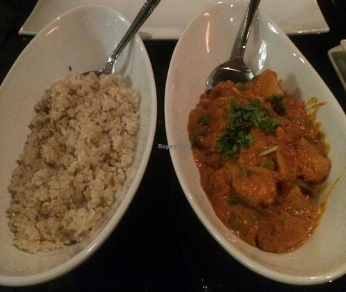 Vegetable tikka masala make with coconut milk instead of cream (vegan) at Karma in Sandy