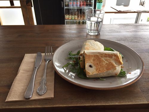 Tofu and hashbrown wrap at Little River in Brunswick