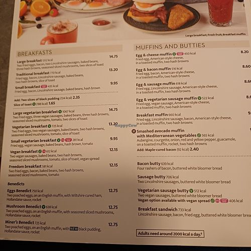 Breakfast options at MAN - The Belle Vue - T2 in Manchester