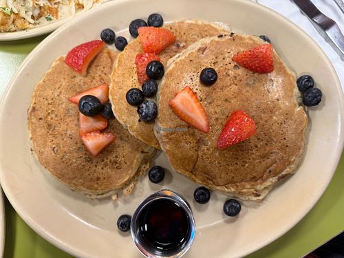 Vegan Banana Bliss Pancakes at Snooze, an A.M. Eatery in Dunwoody