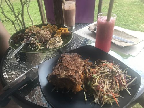 Moussaka and watermelon juice at Akasha Home Restaurant in Koh Phangan