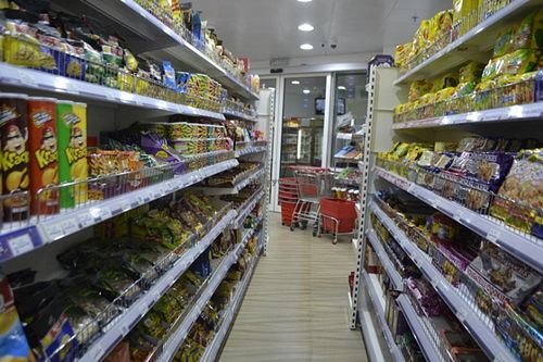 supermarket isle at Kailash Parbhat Super Market in Dubai