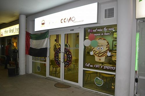 outside of the shop at Donaccino in Dubai