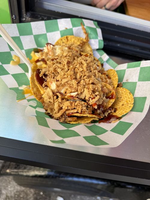 goin’ hoggin’ nachos  at Trailer Trash Chili Dogz - Pop-up in York